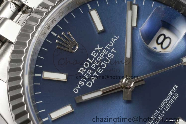 0103 EasyCare DateJust 36 DIWF 1:1 Best Edition 904L Steel Blue Stick Dial on Jubilee Bracelet SA 2317